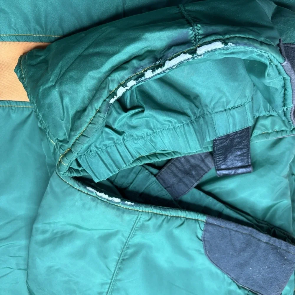 Beconta Men's Medium Green Orange Two Piece Coat Jacket 60s 70s‎ Snow Bib VTG